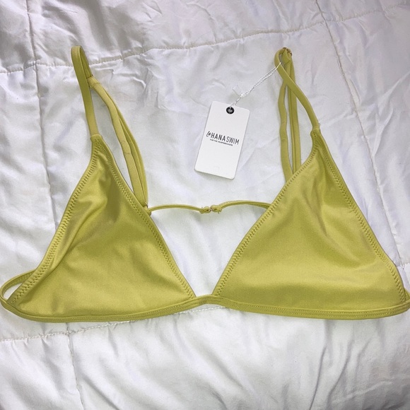 LaHana xl piper triangle bikini top in pine lime never worn adjustable - Picture 2 of 12